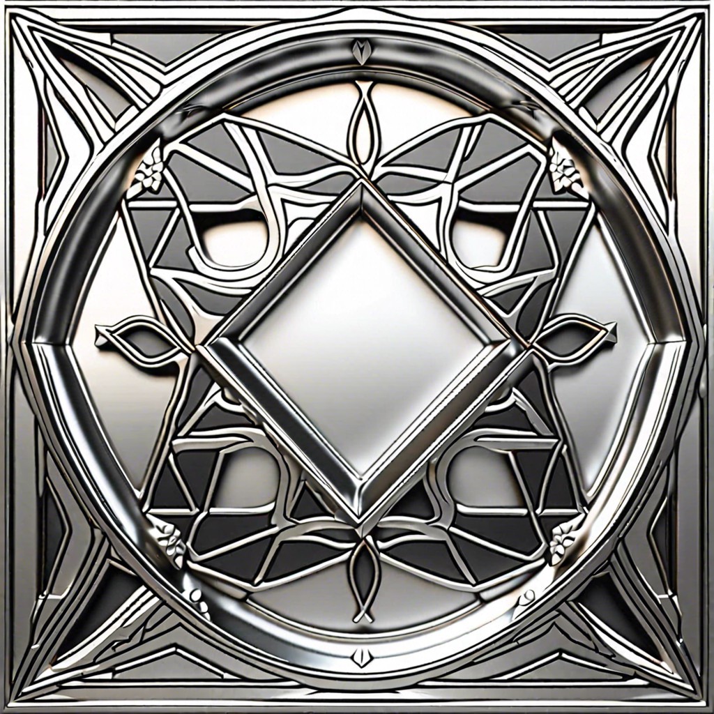 aluminum with embossed geometric patterns for added dimension