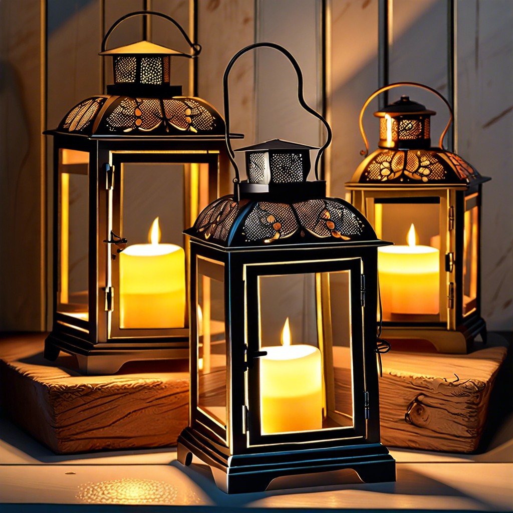 antique lanterns with led candles