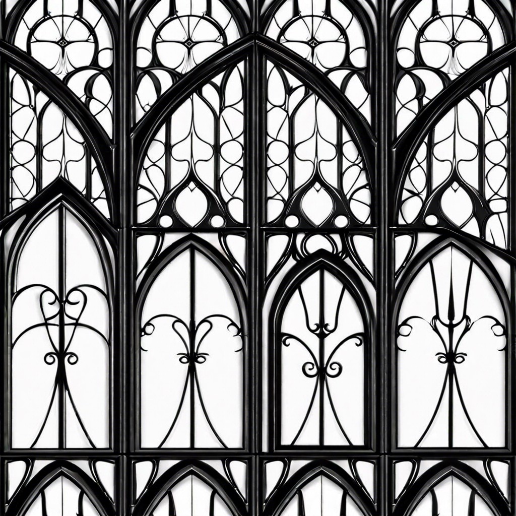 arched black windows for a gothic touch