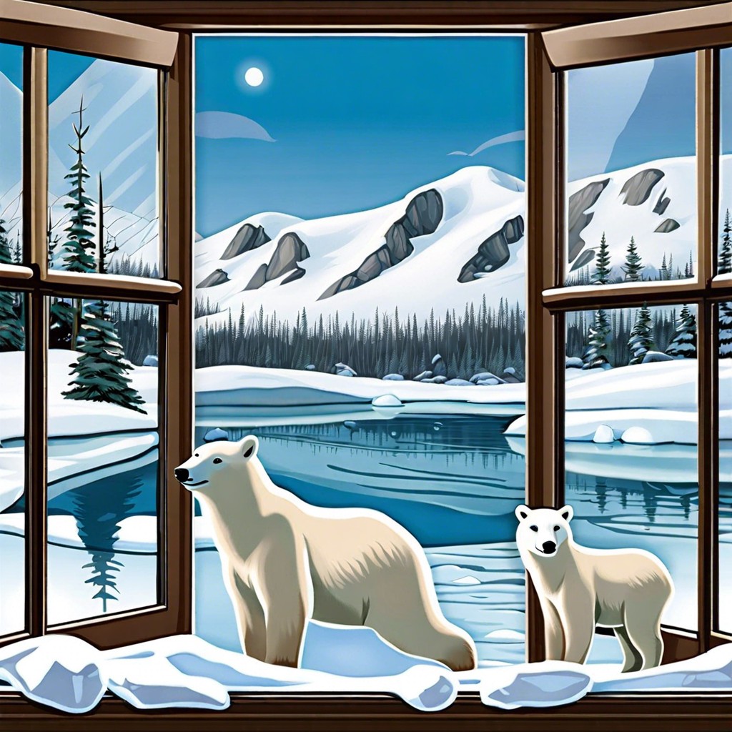 arctic animal window decals