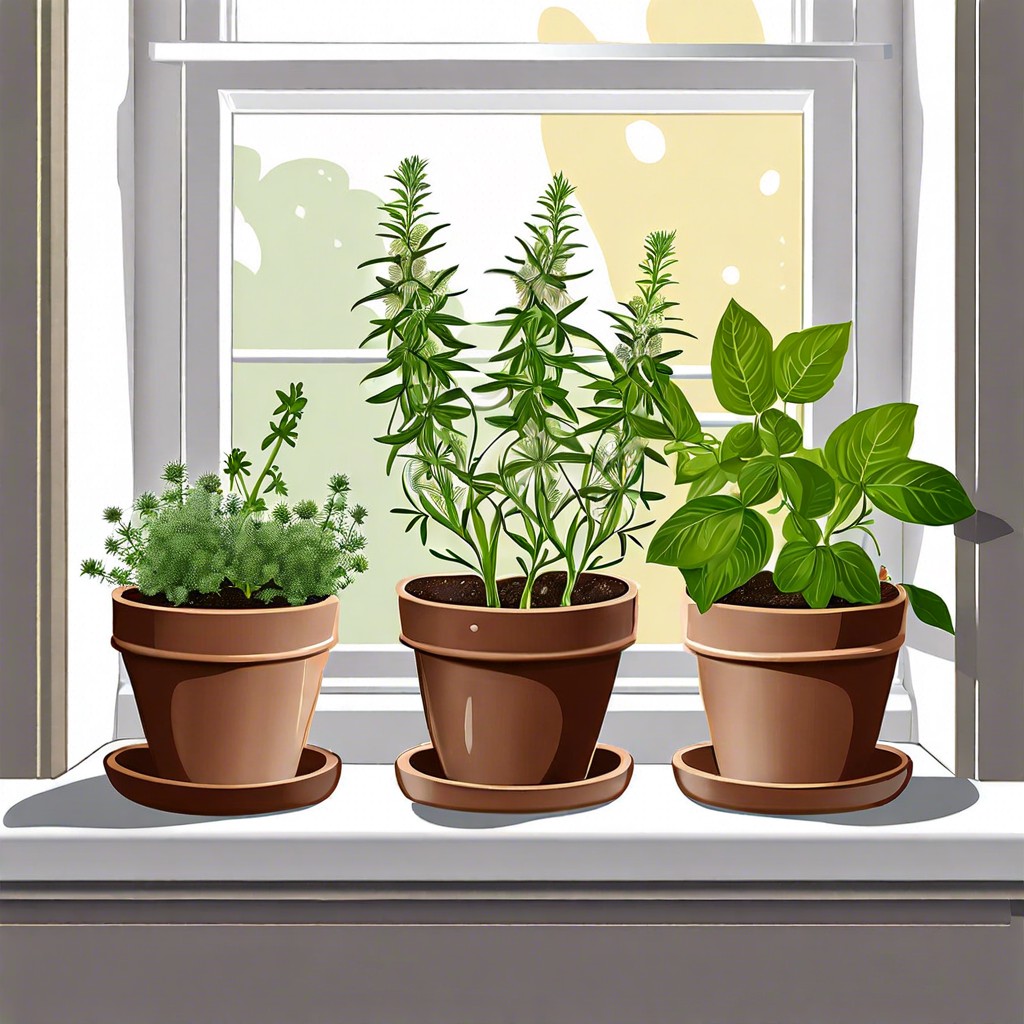 aromatic herb pots