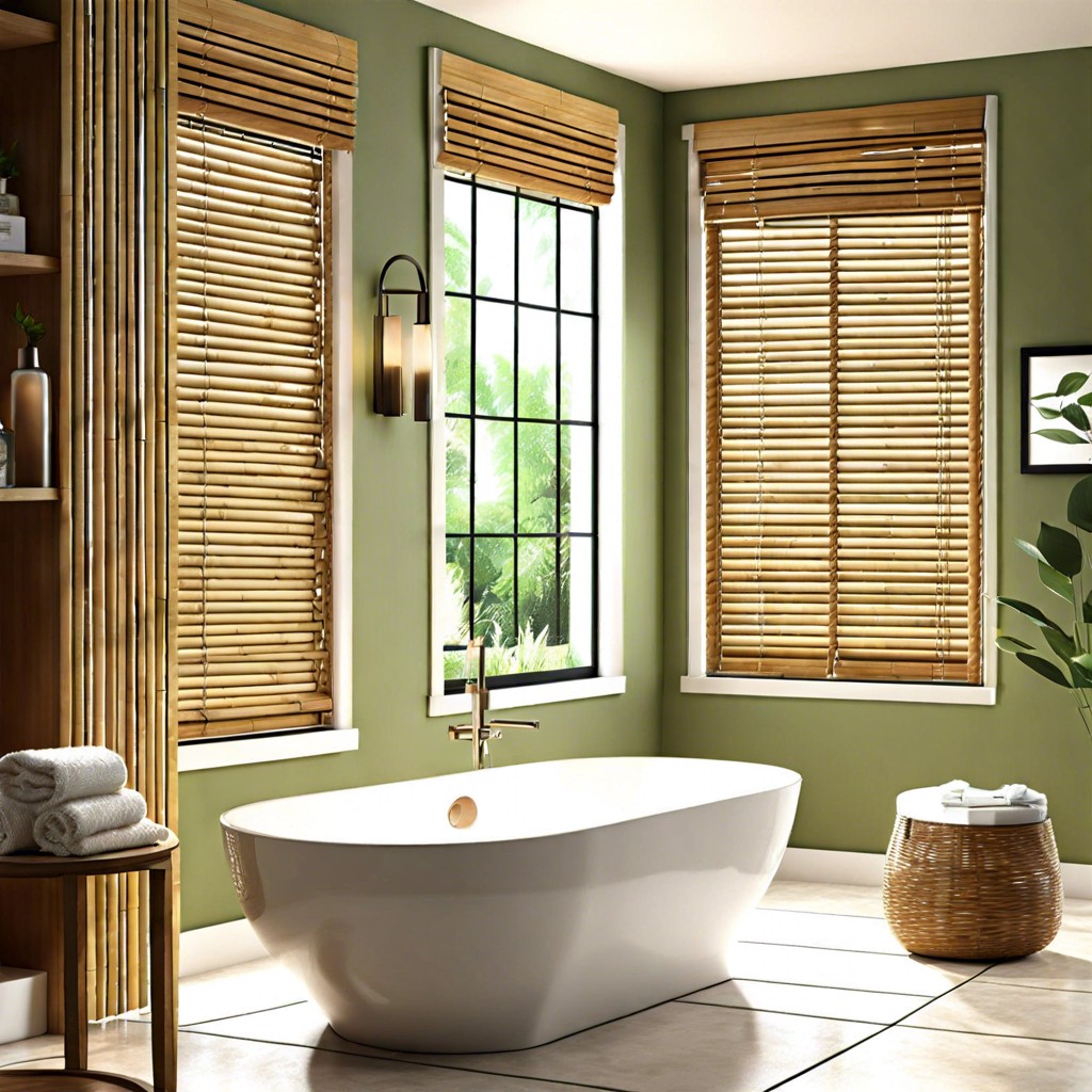 bamboo blinds for a natural spa like feel