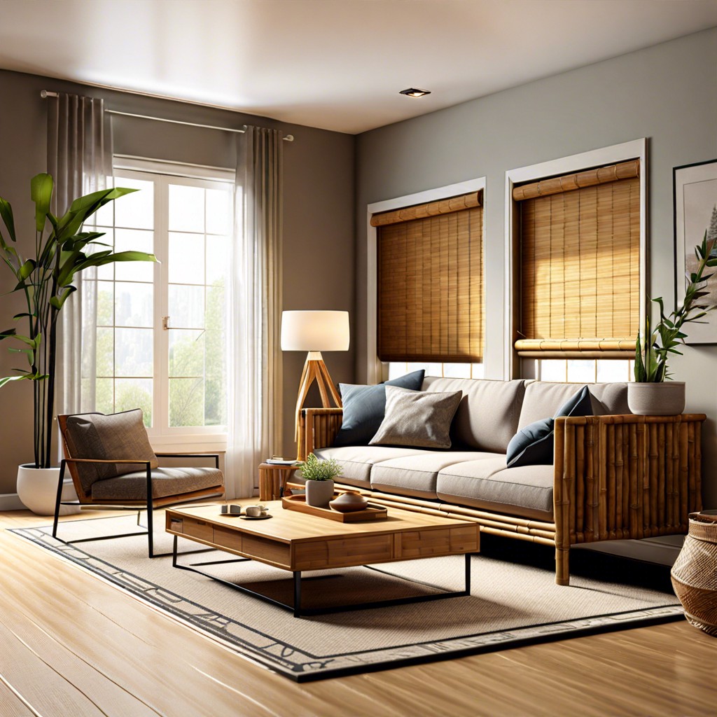 bamboo or wooden blinds