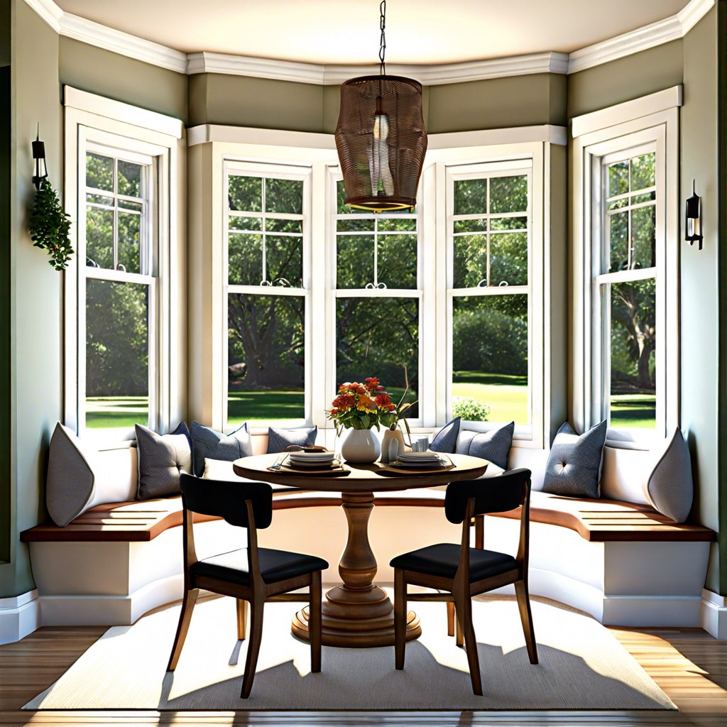 bay windows with a dining nook