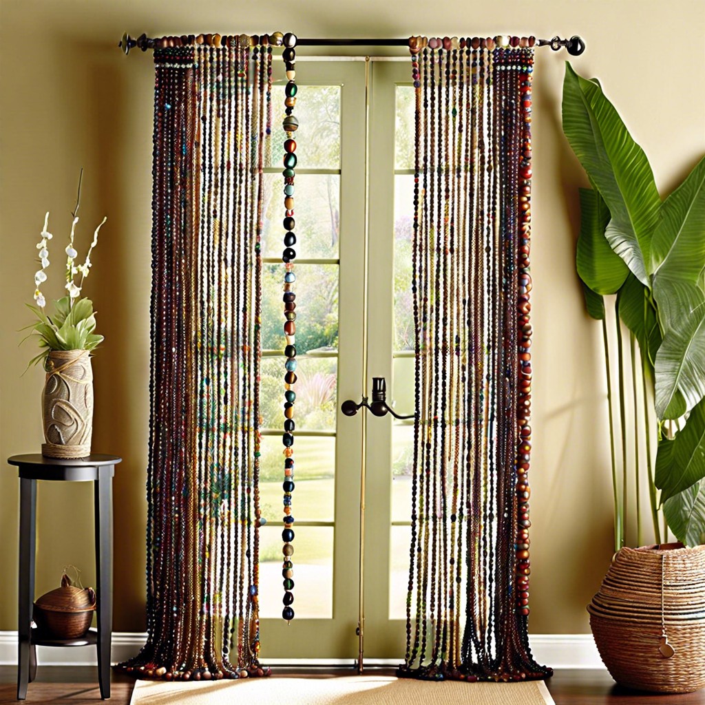 beaded curtains for a boho touch and subtle privacy