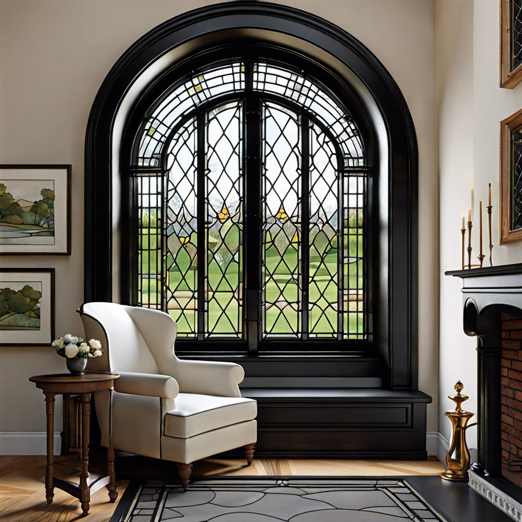 black leaded glass windows for a historical vibe