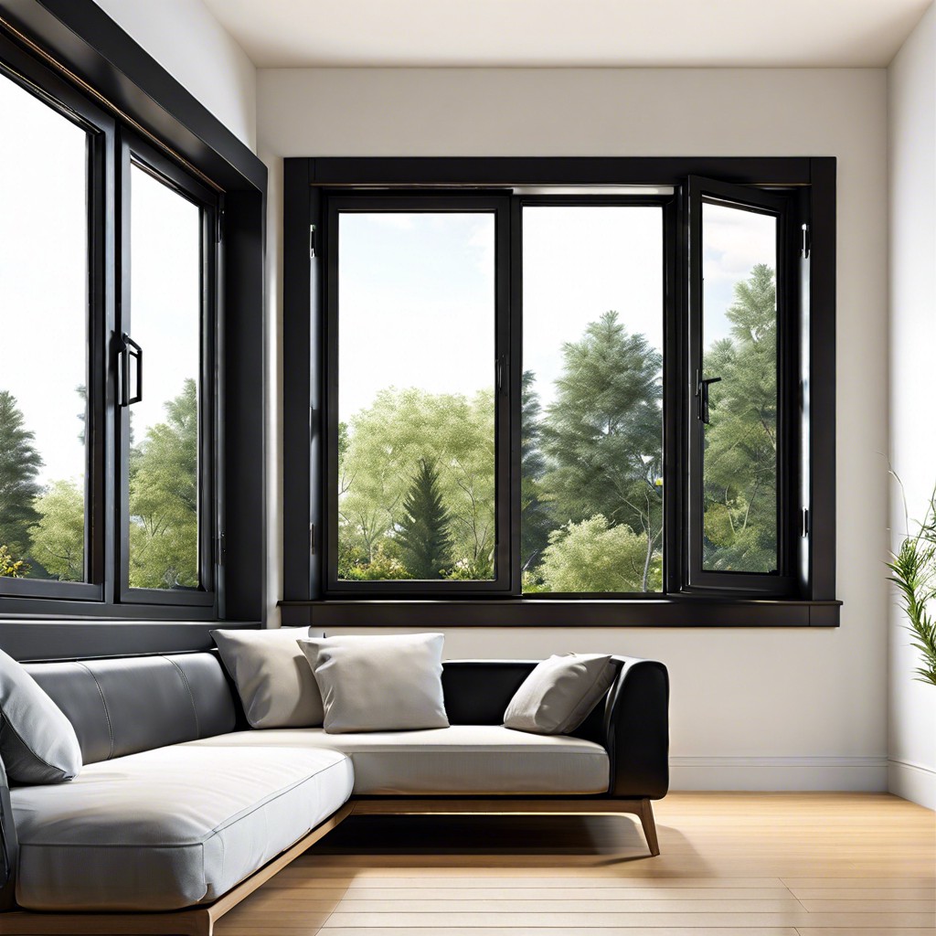 black tilt and turn windows for versatile ventilation