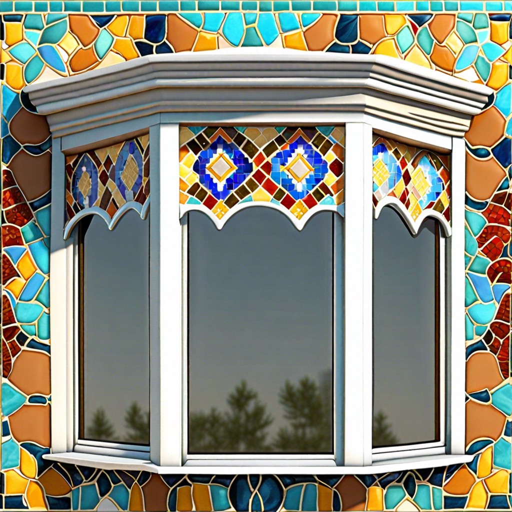 bohemian trim with mosaic tiles and vibrant colors