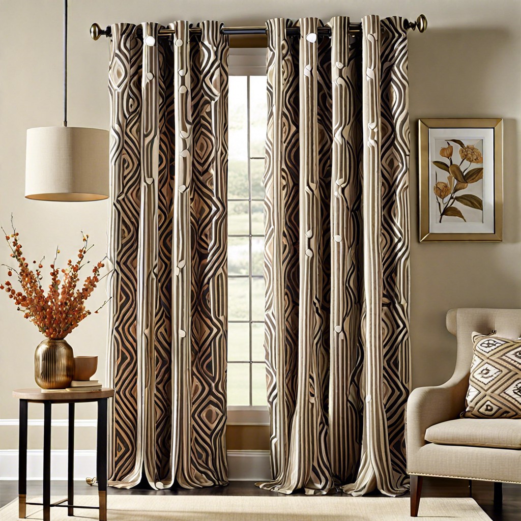 bold patterned curtains to make a statement in a neutral room