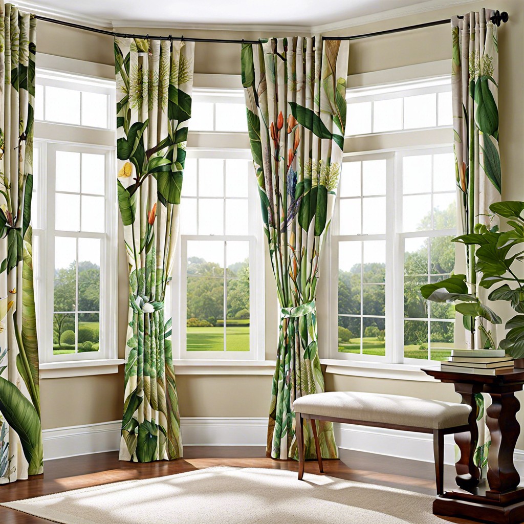 botanical print drapes