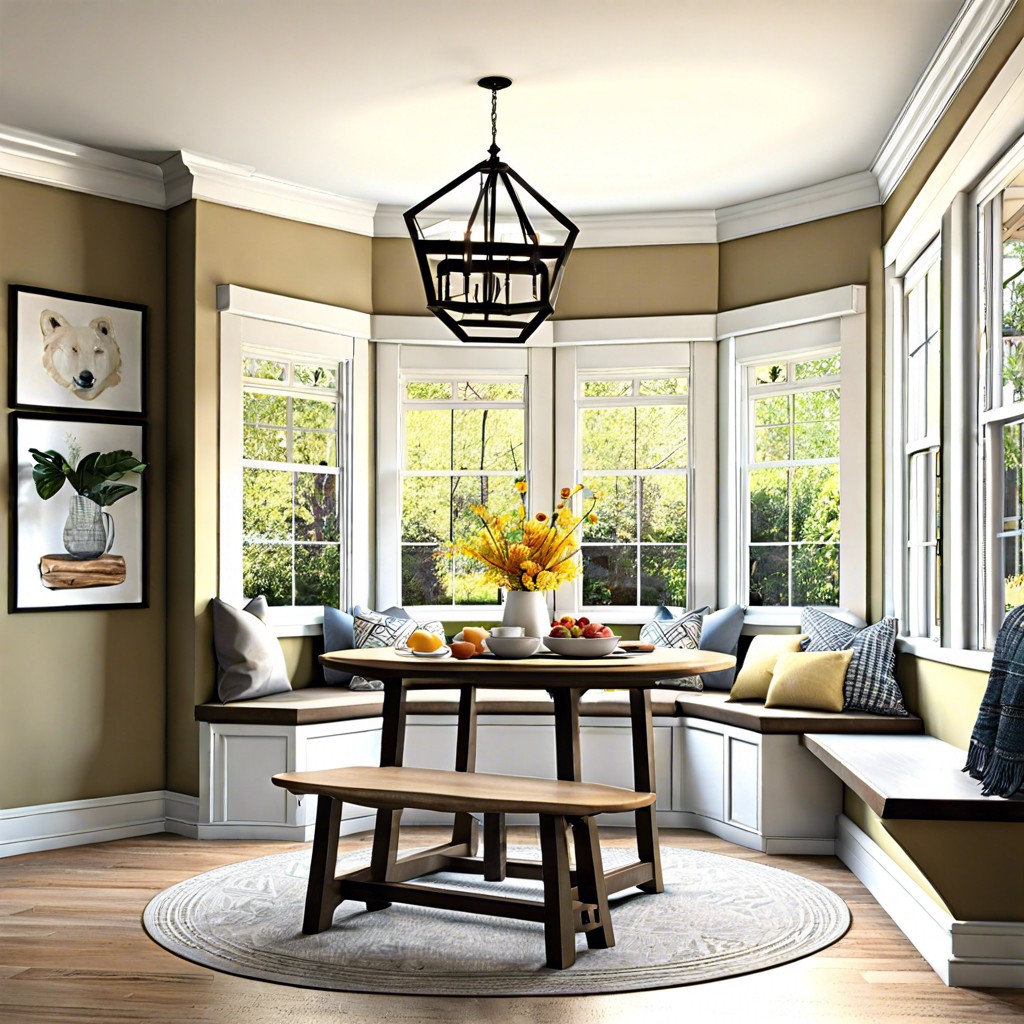 breakfast nook with a small table and cafe style chairs