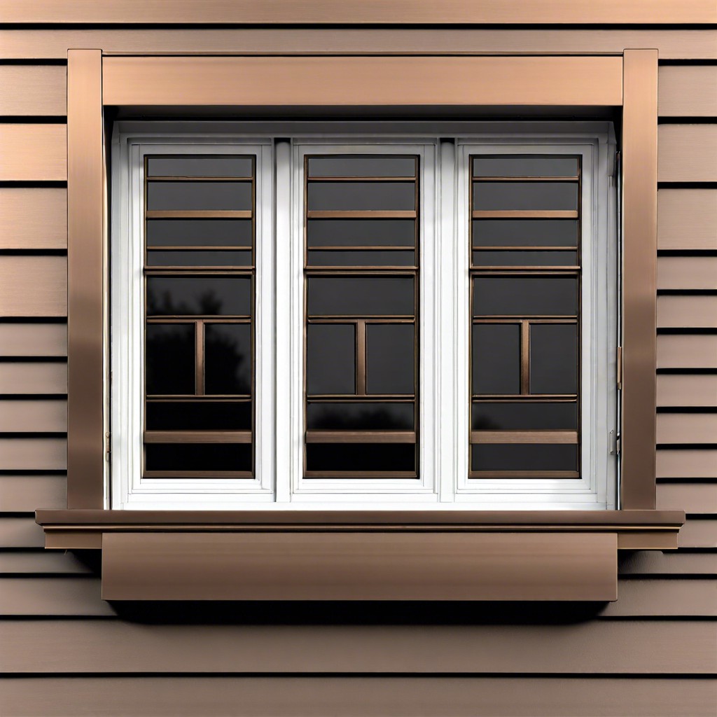 bronze powder coated aluminum window frames for added durability