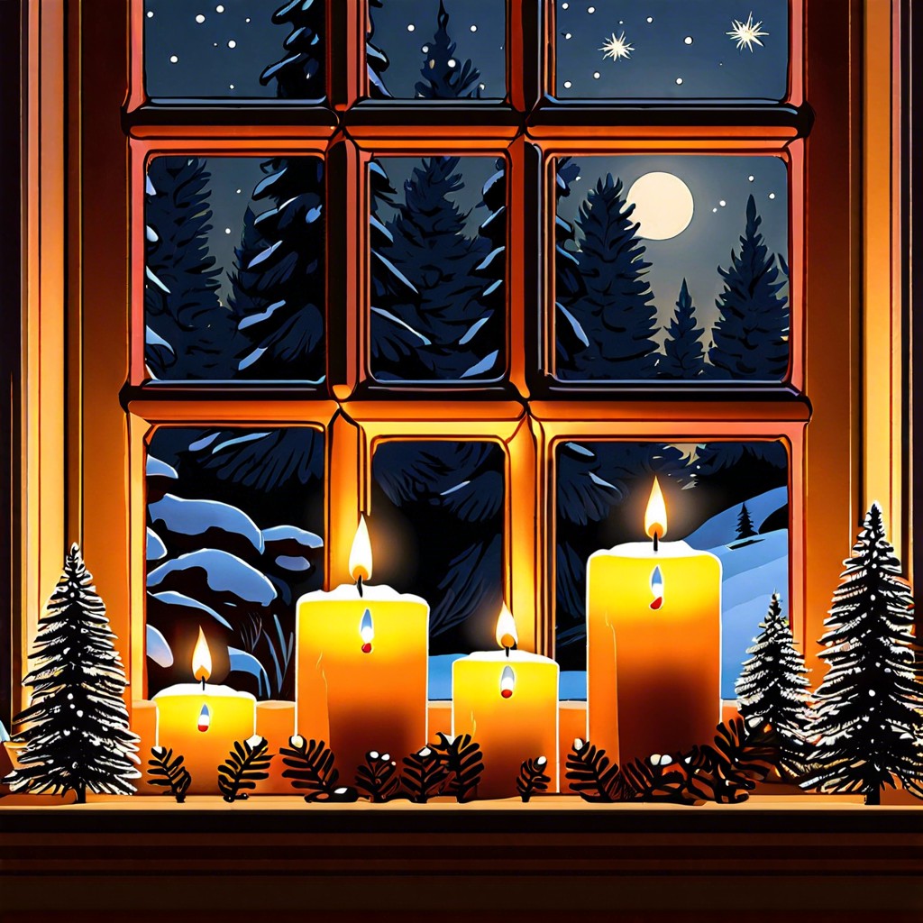 candles in window frames