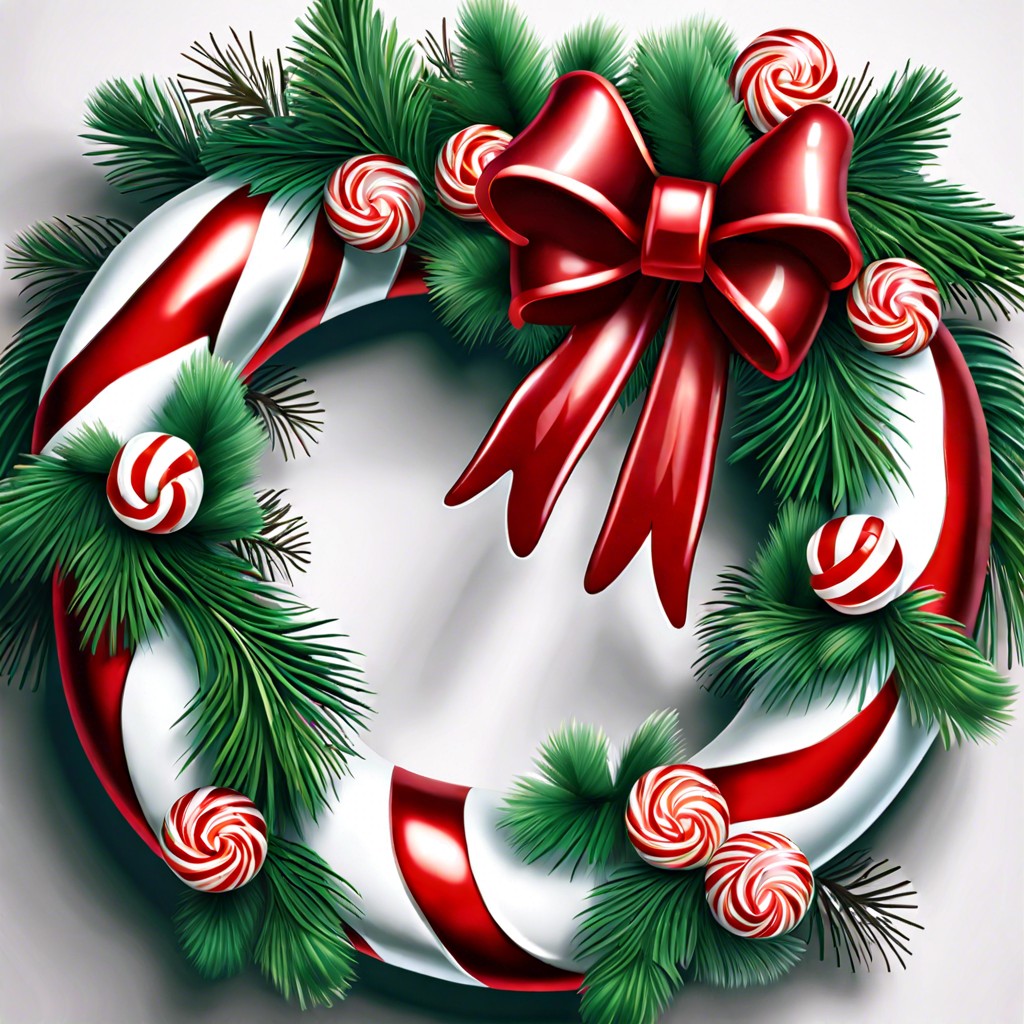 candy cane themed wreath