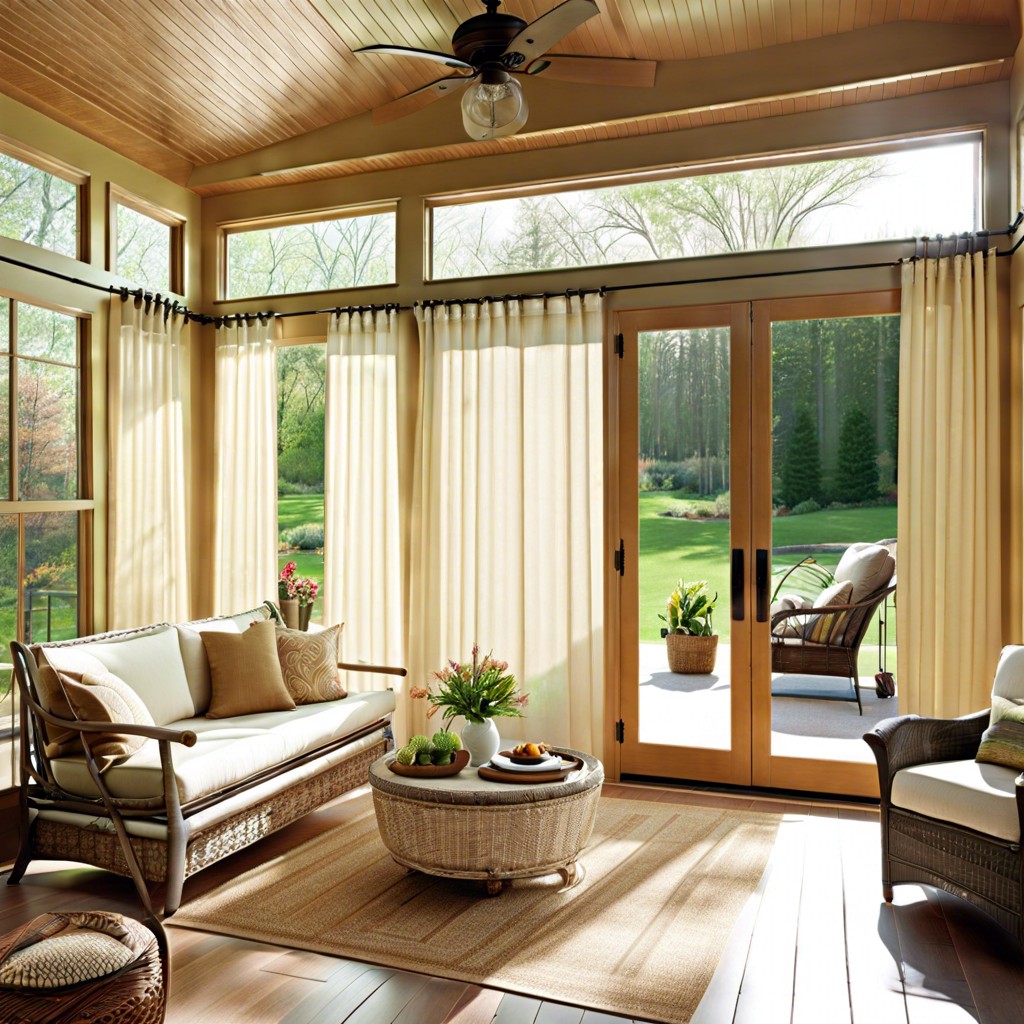 ceiling to floor translucent curtains