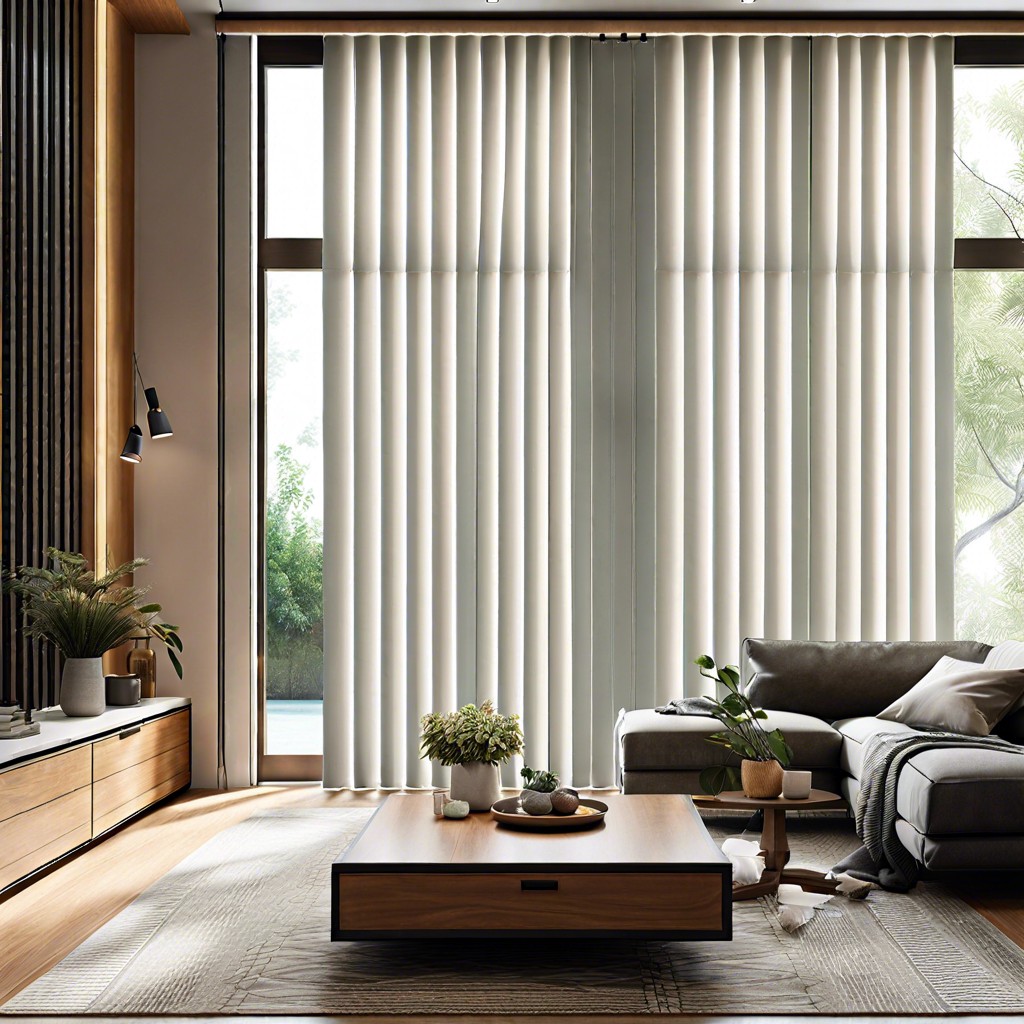 ceiling to floor vertical blinds for a modern look