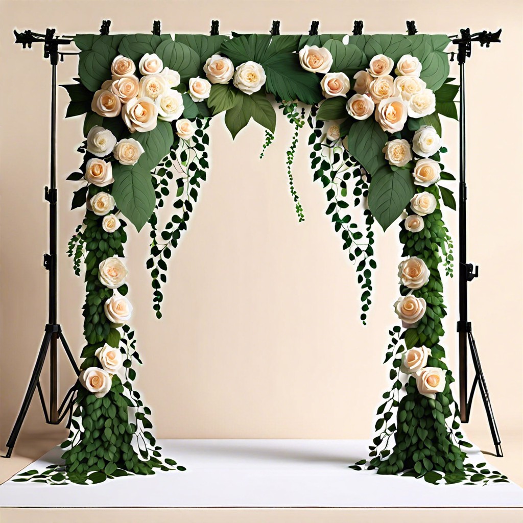ceremony backdrop with vines