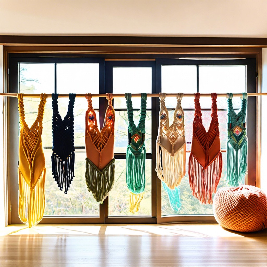 colorful macrame hangers