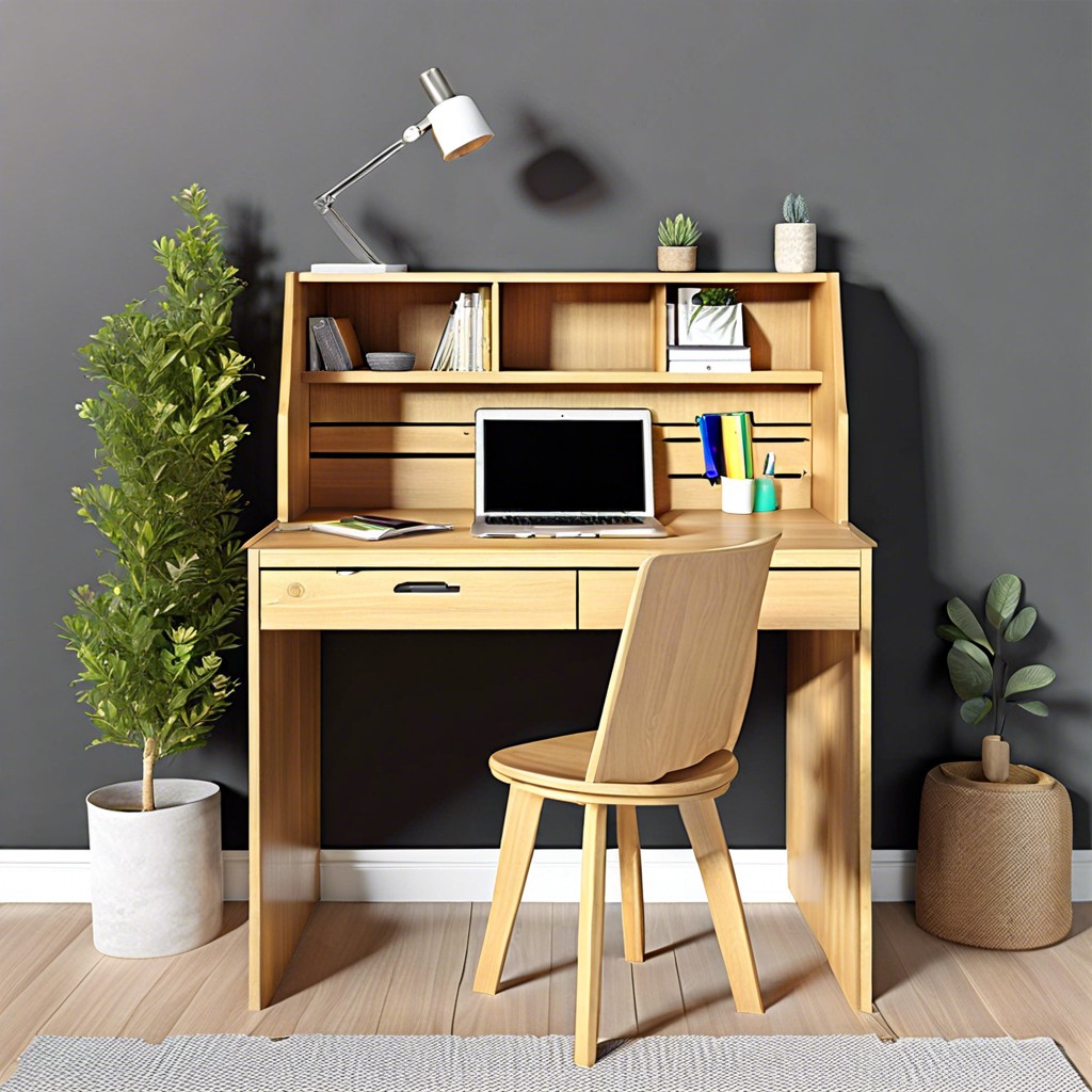 compact desk with under sill storage