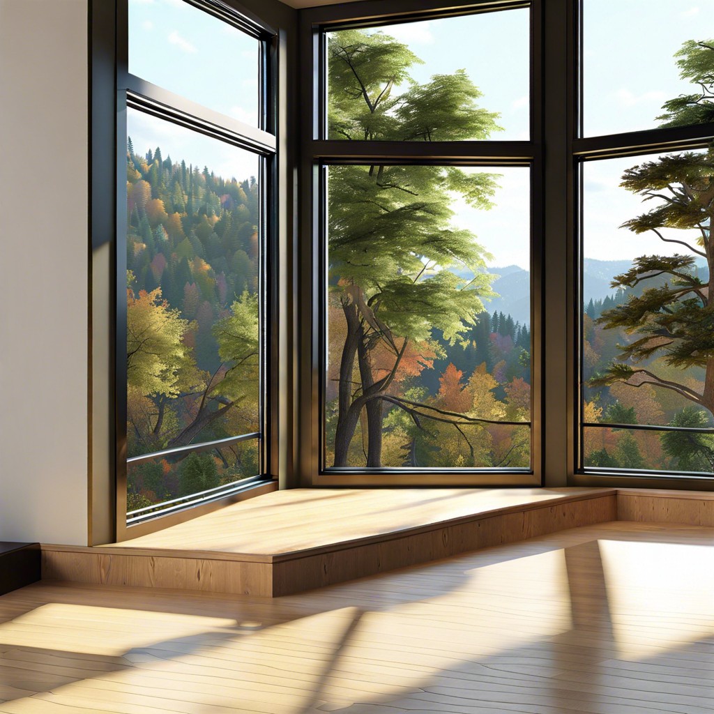 corner windows for wraparound views