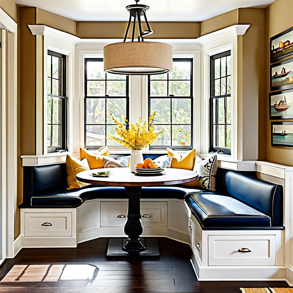 cozy breakfast nook with built in seating