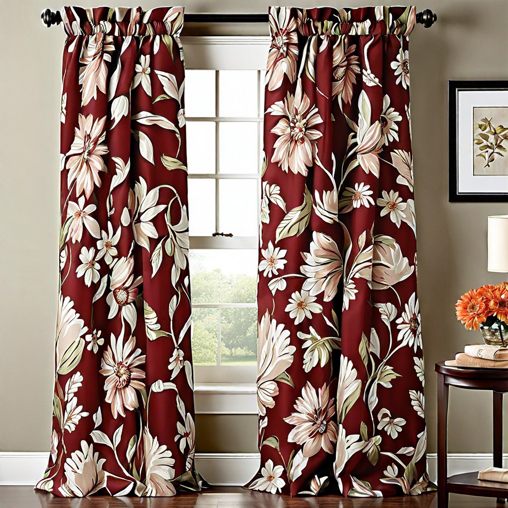 curtain panels with bold floral prints