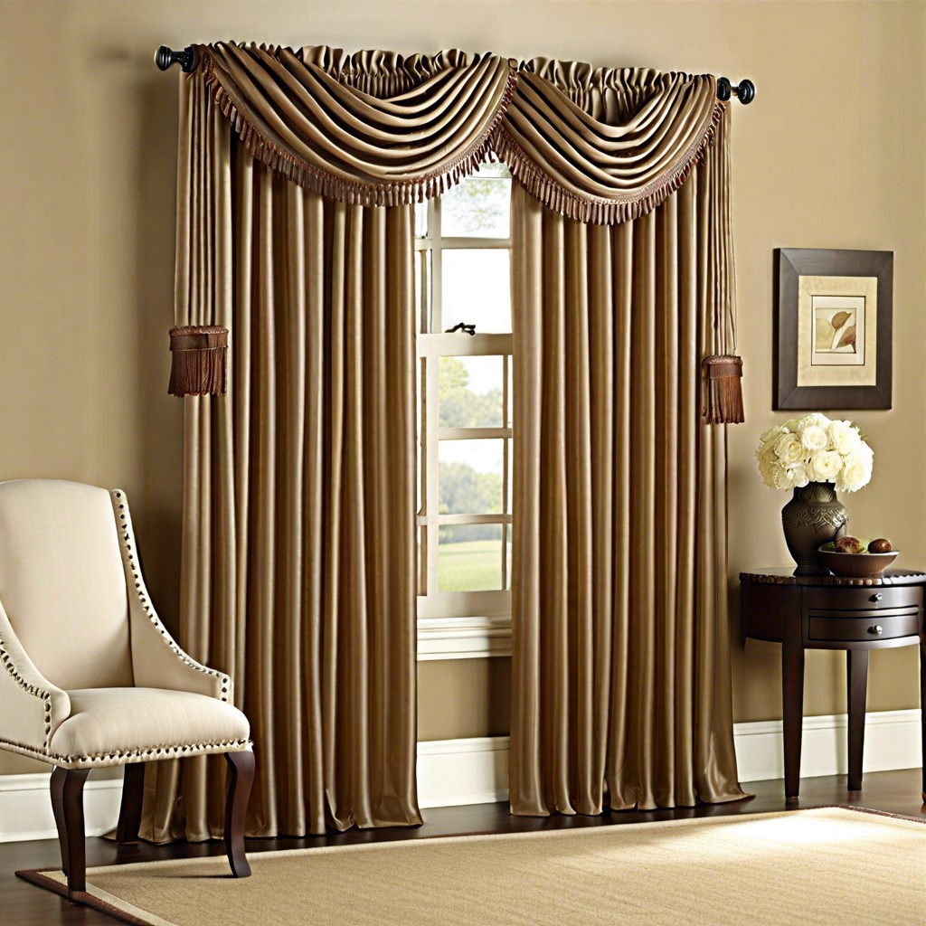 curtains with a top border or fringe for added decorative detail