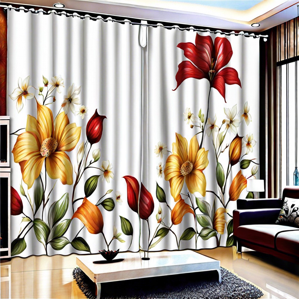 curtains with oversized floral patterns