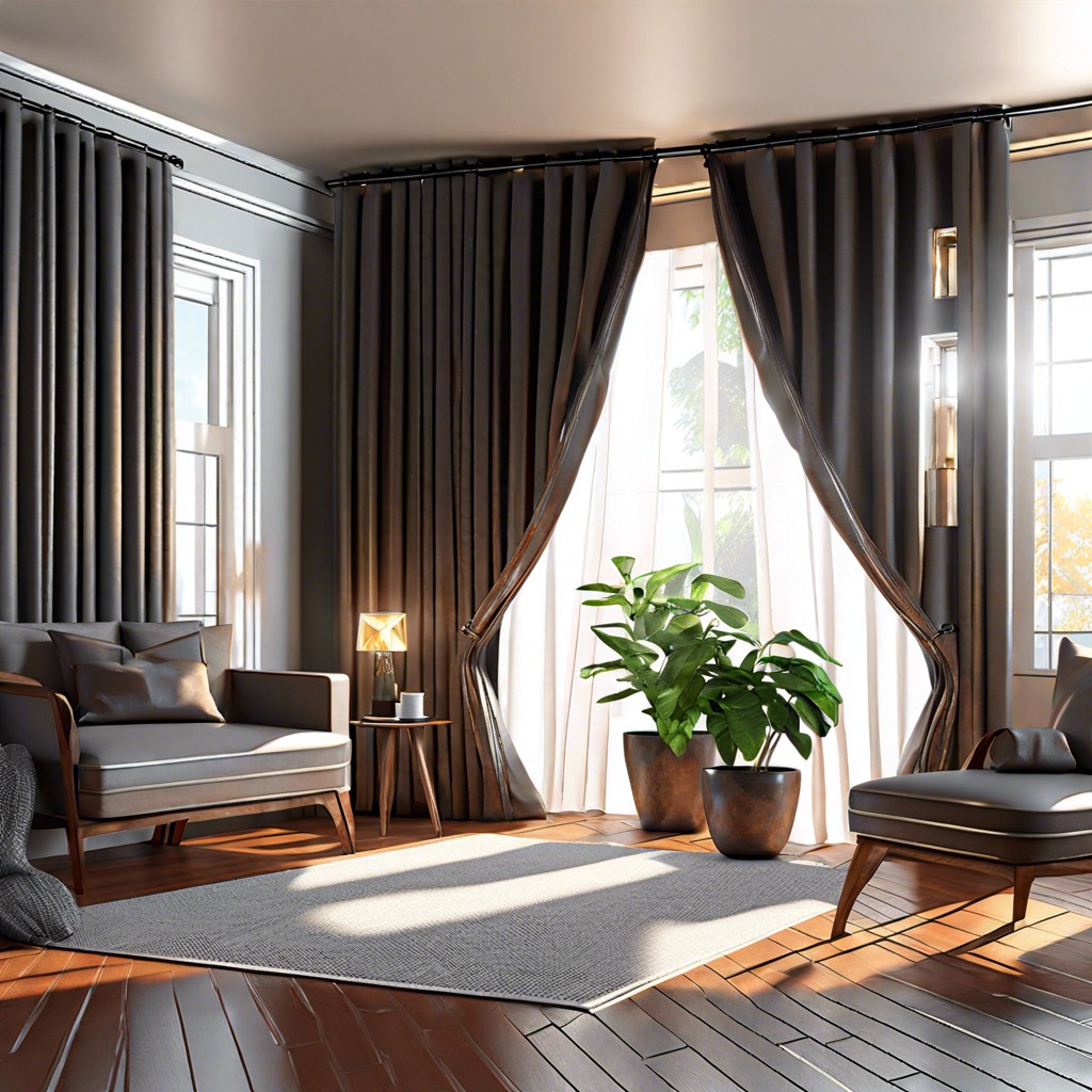 curtains with reflective material to brighten the room