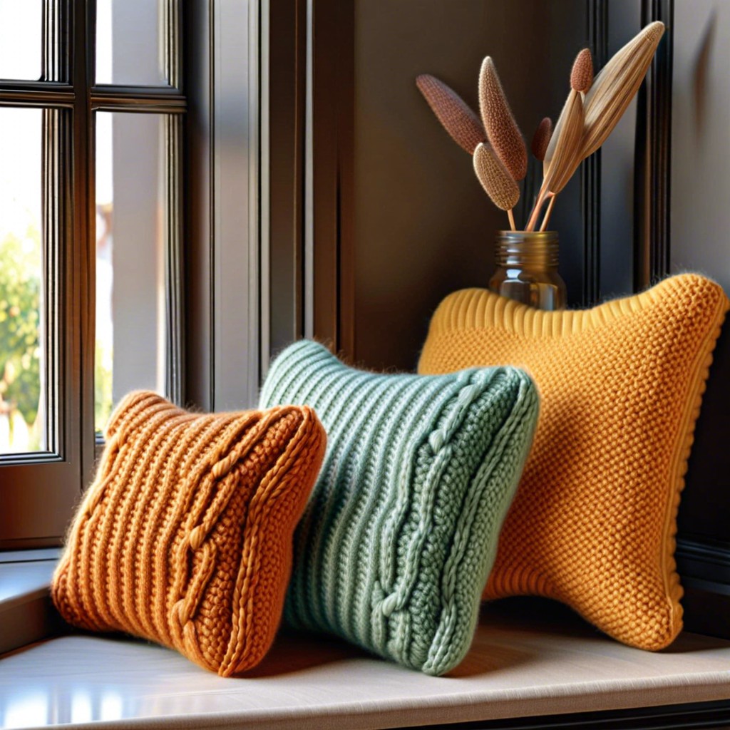 diy knitted cushions