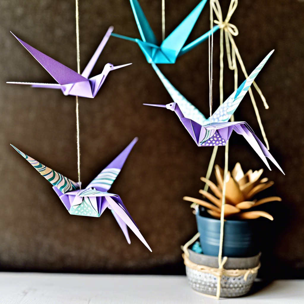 diy paper cranes mobile