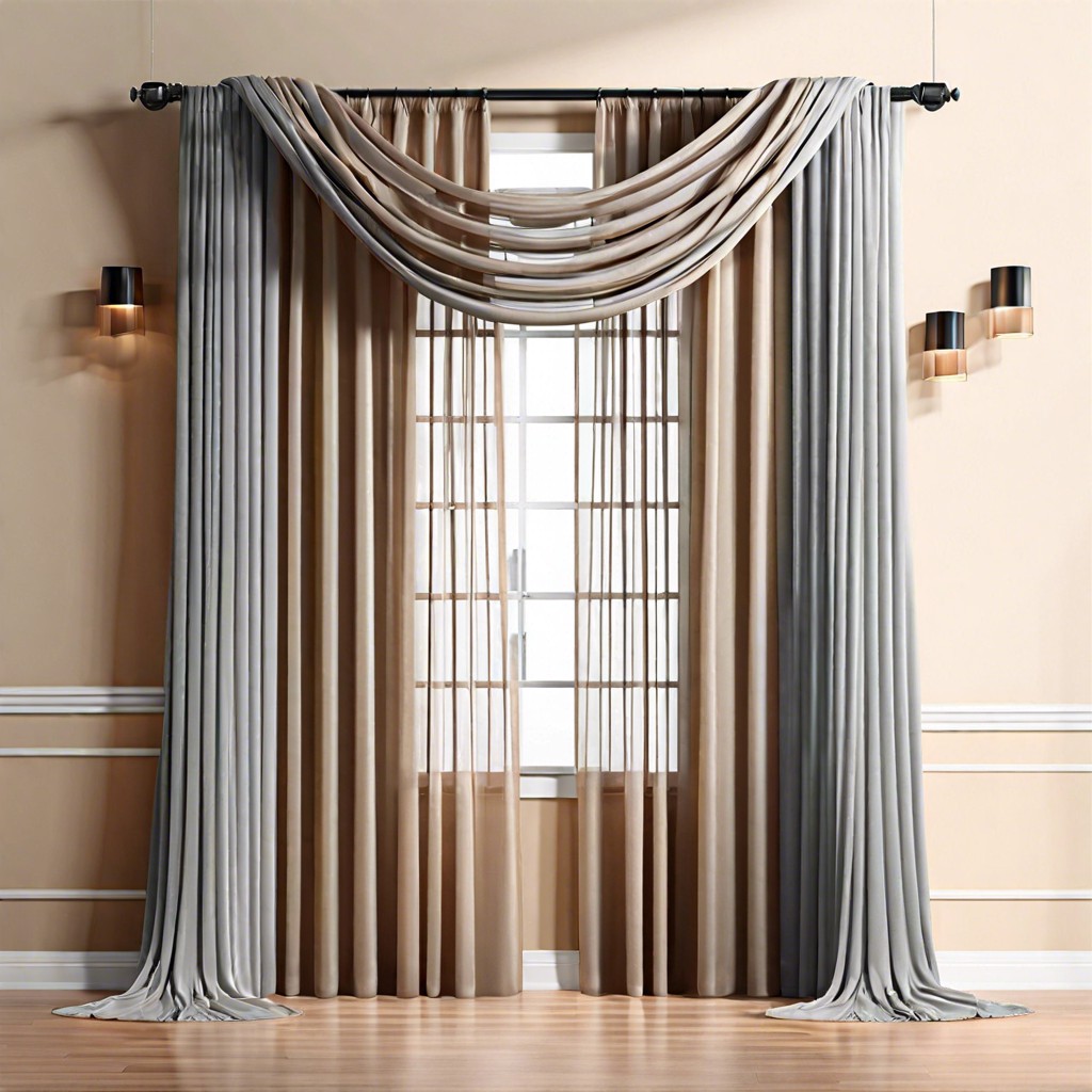 draping sheer curtains from the archs peak