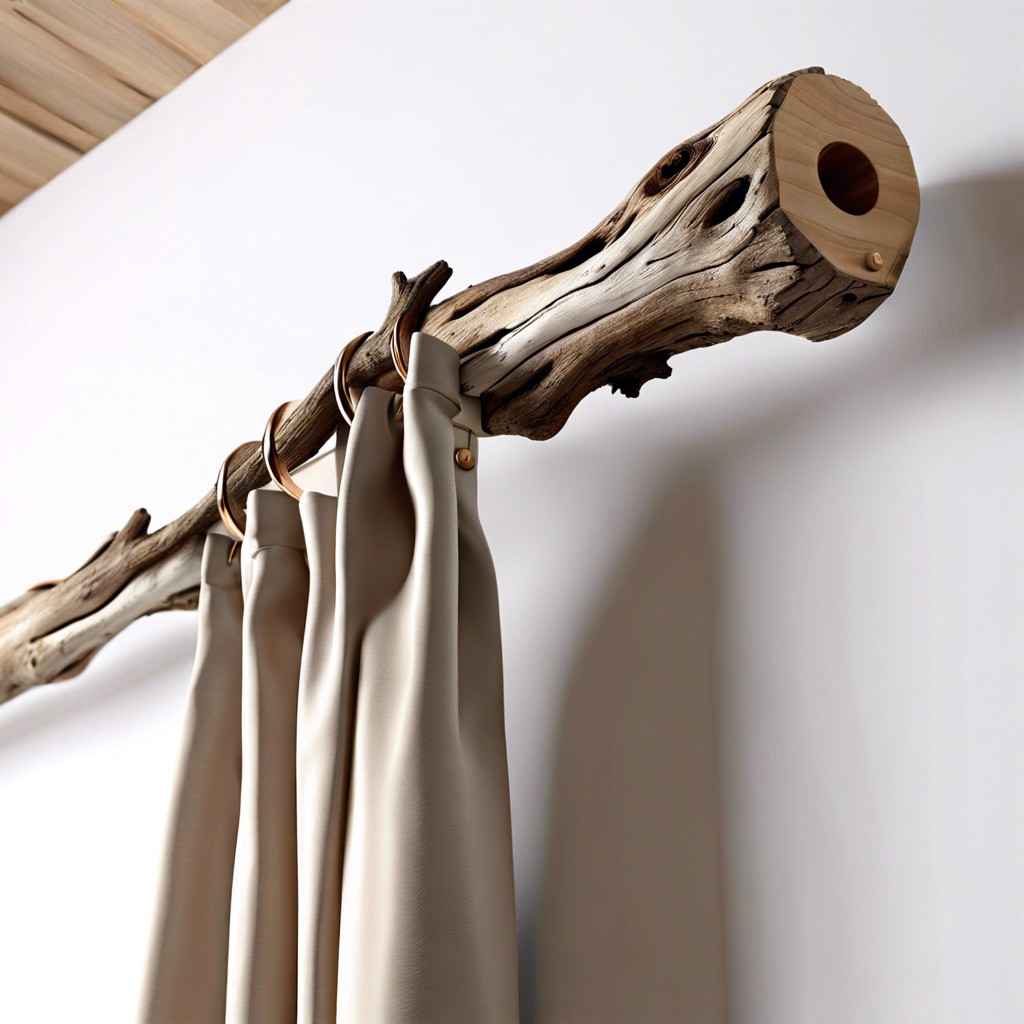 driftwood curtain rods