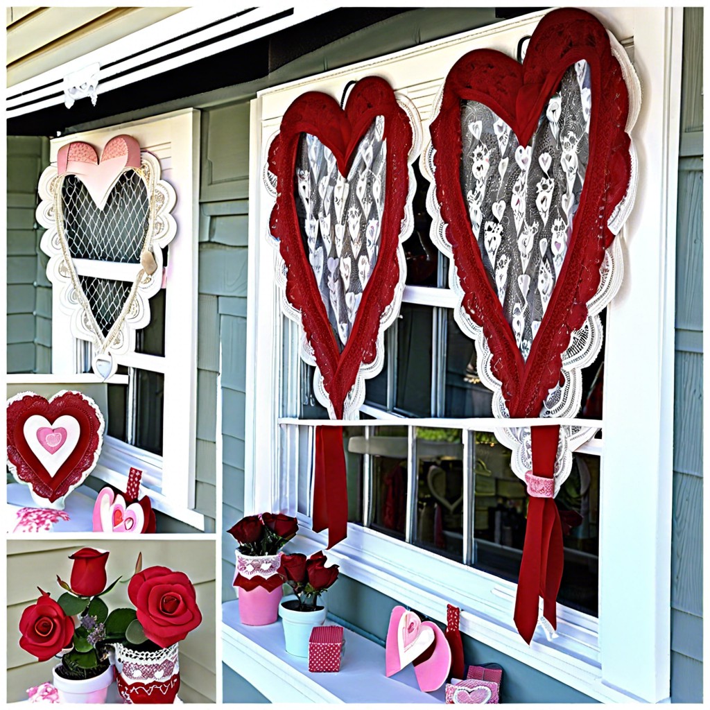 elegant lace curtains with hearts