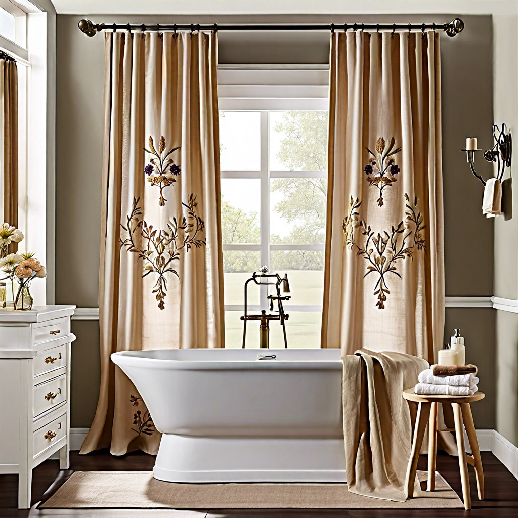 embroidered linen curtains for a luxurious touch