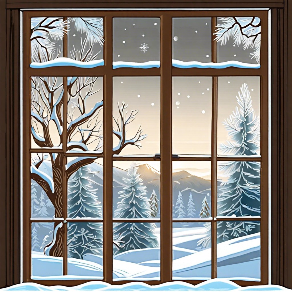 etched glass winter motifs