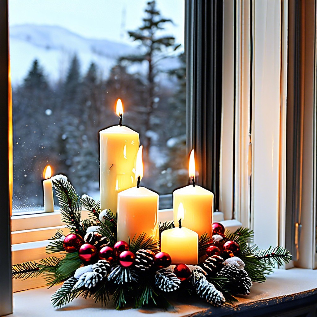 festive candle arrangement