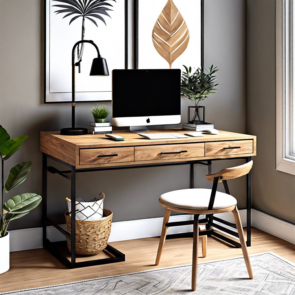floating desk with natural light