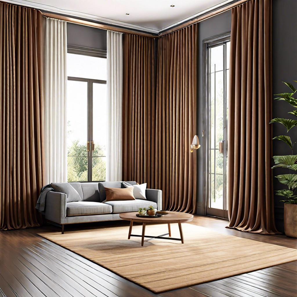 floor to ceiling draped curtains