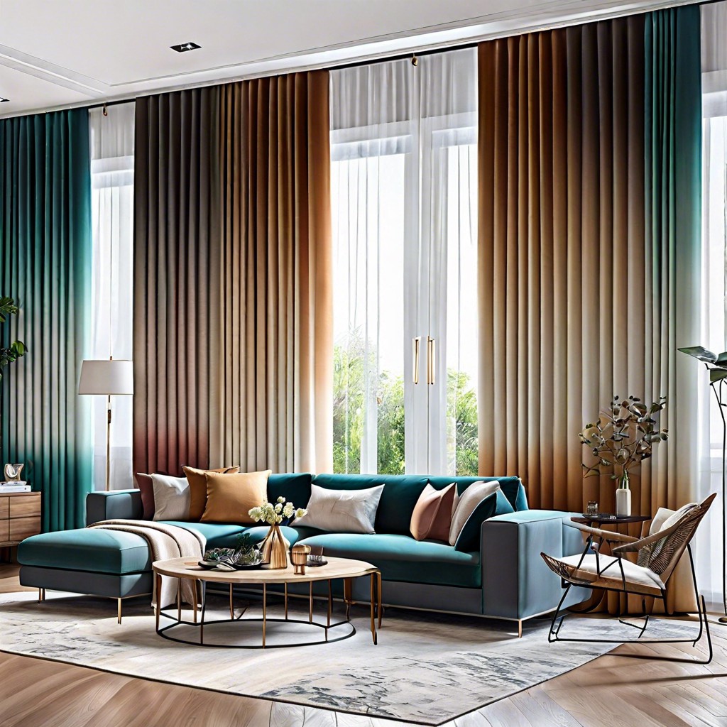 floor to ceiling ombre curtains