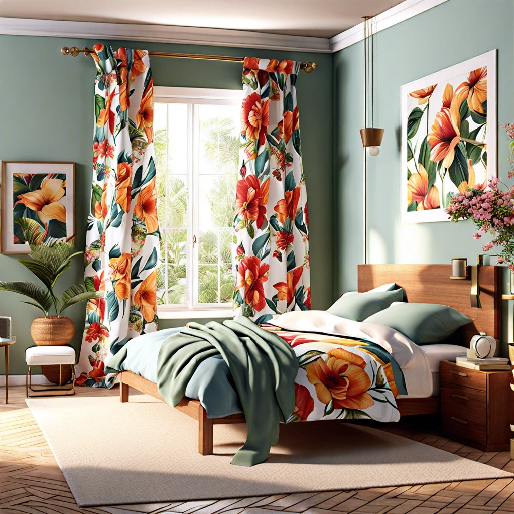 floral print curtains to add a touch of nature