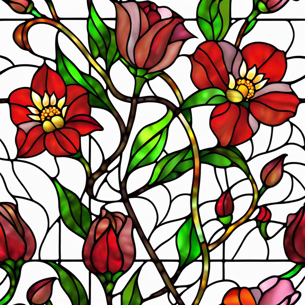 floral stained glass design