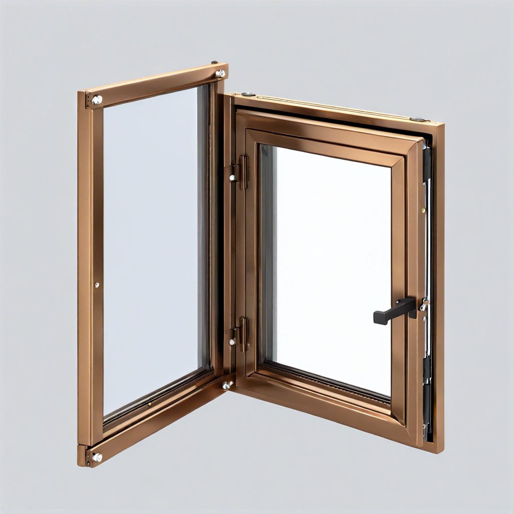 foldable aluminum window systems with bronze hinges