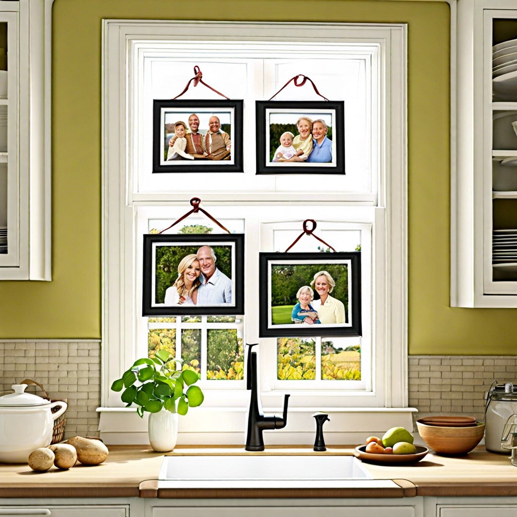 framed family photos display