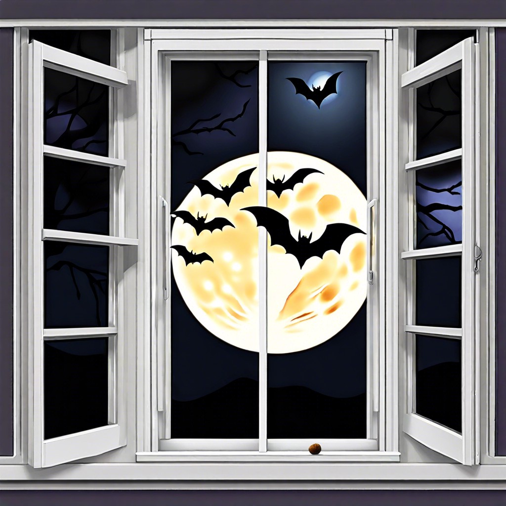full moon and flying bats