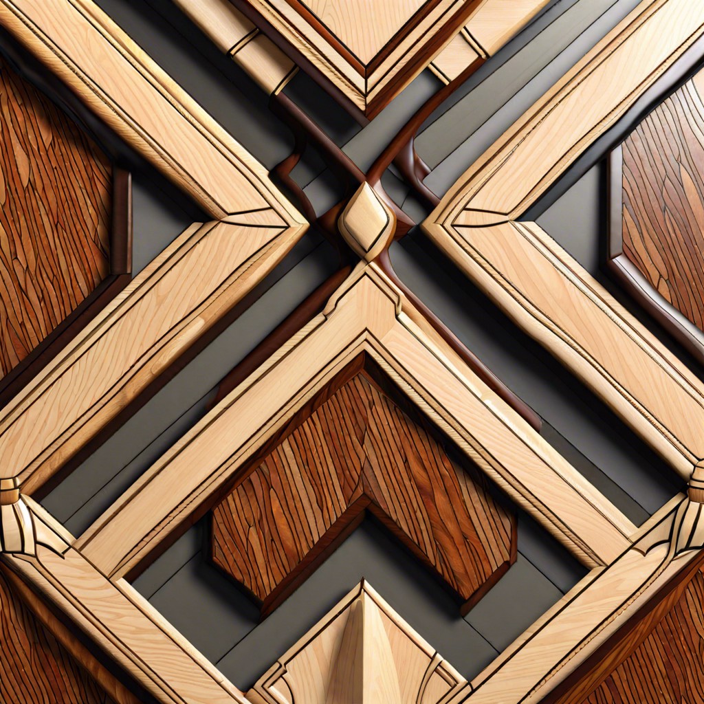 geometric patterned wood trim