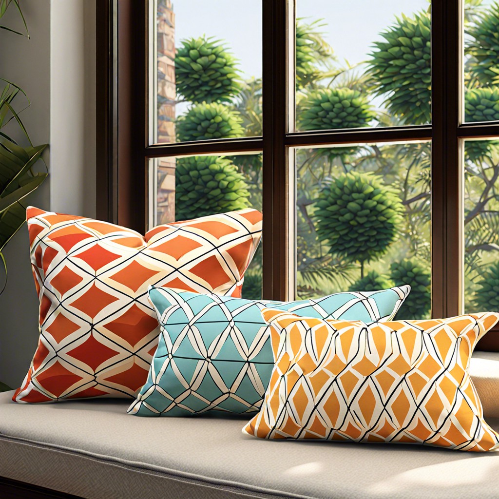 geometric print pillows