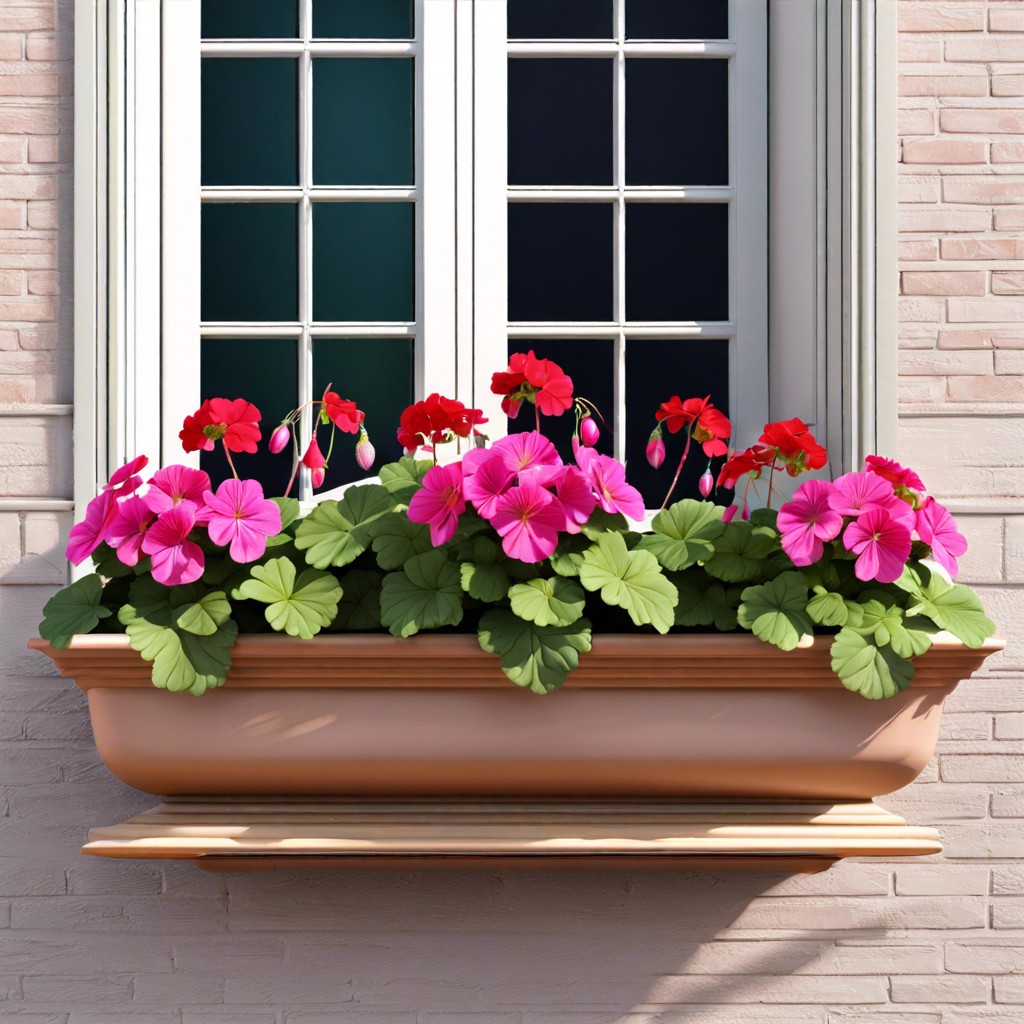 geraniums and fuchsia combination