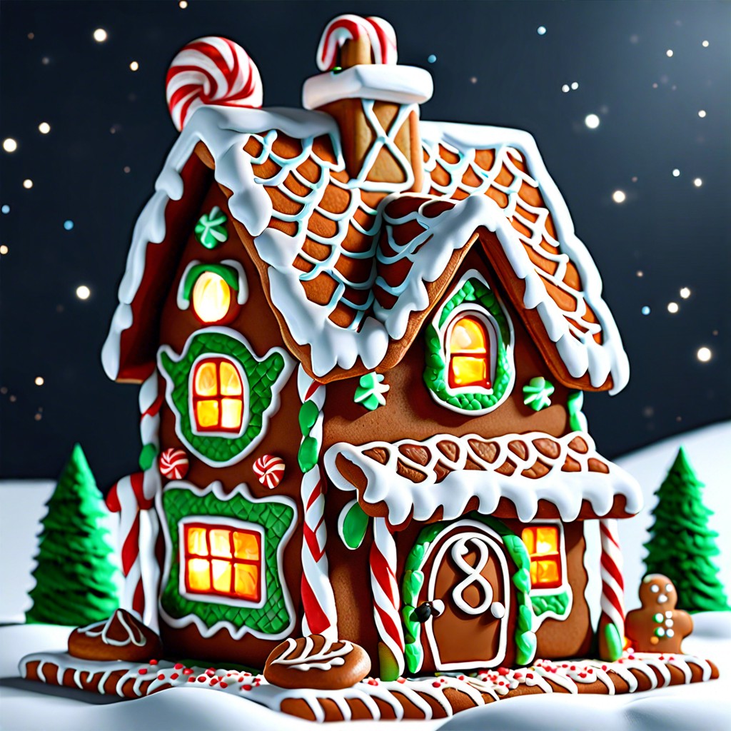 gingerbread house with candy decorations