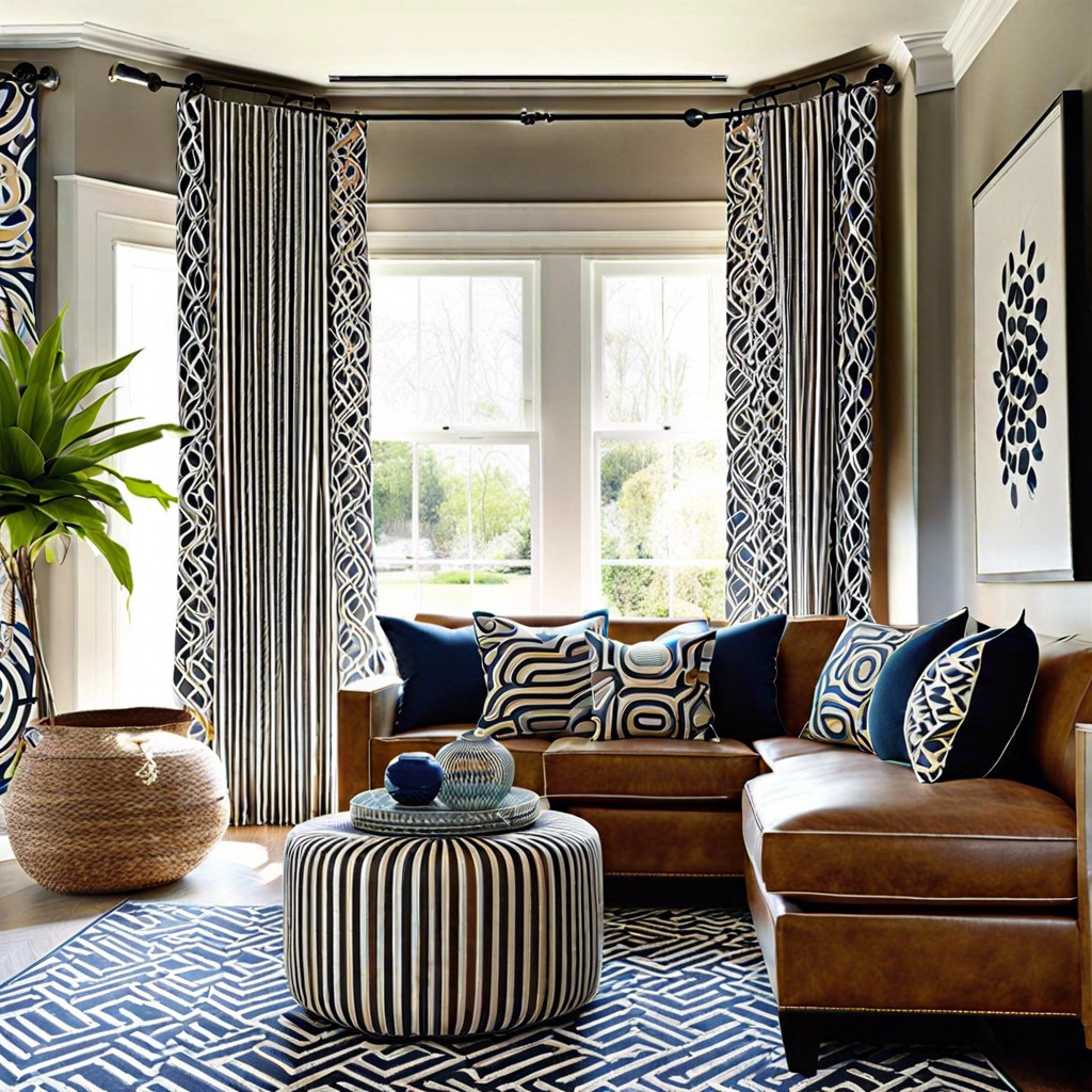 graphic print curtains to add a modern twist